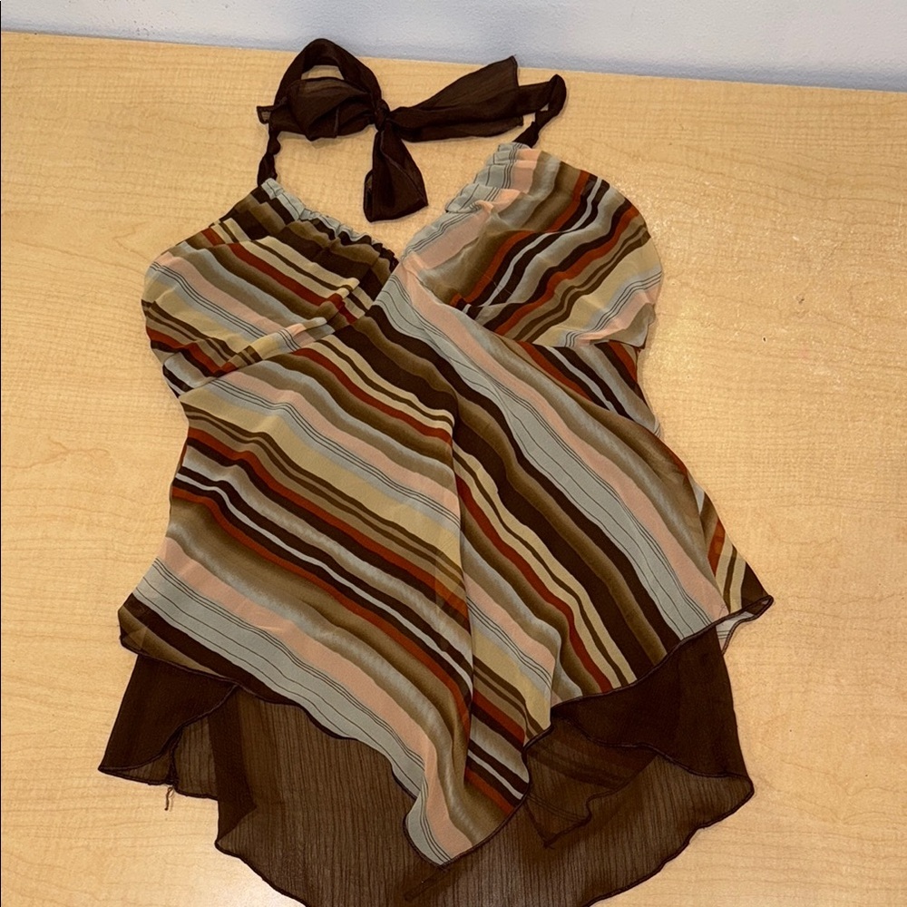 Heart Soul Multicolor Striped Halter Top